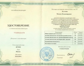 Кузьмин Михаил Владимирович - сертификаты и дипломы